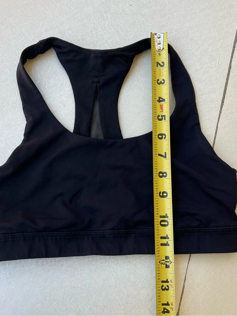 Lululemon Black Racerback Mesh Panel Sports Bra - Women Size 6
